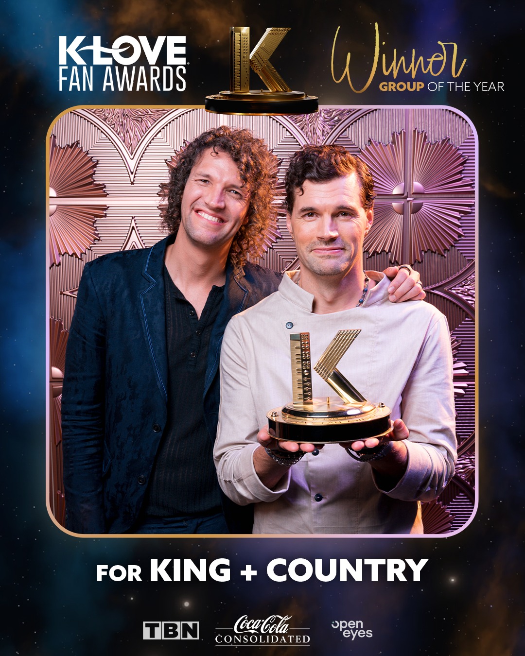 For King &Country 獲年度團體獎。